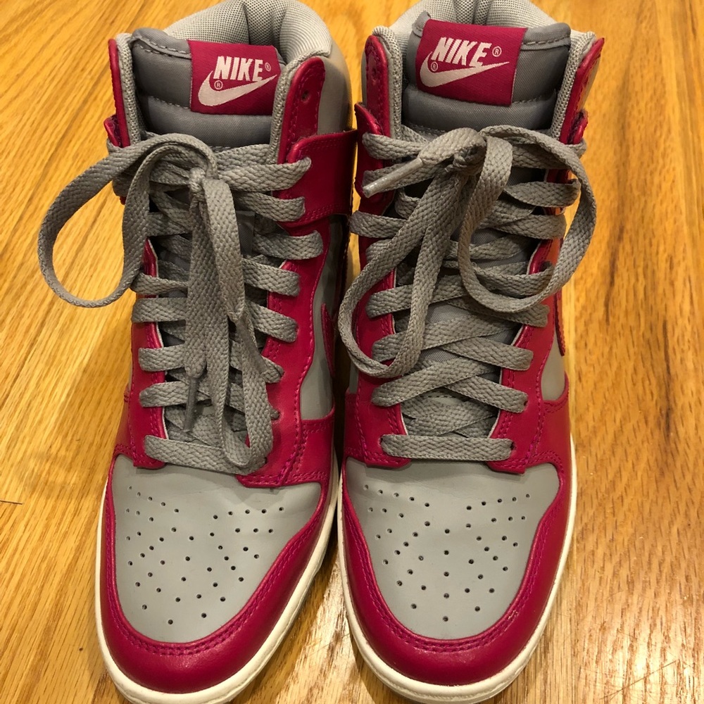 Gray/Pink Nike Sneaker Wedges Size 7